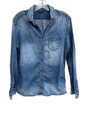 Diesel Men’s Small Denim Button Shirt EUC Embroidered